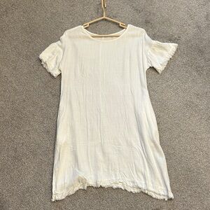 Cream Short Sleeve Dress